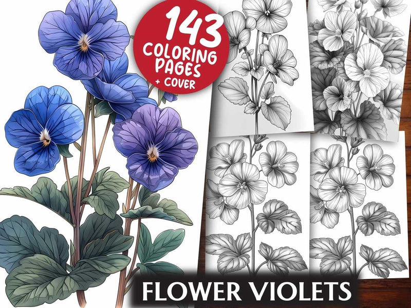 Flower Violets Coloring Books - CraftNest