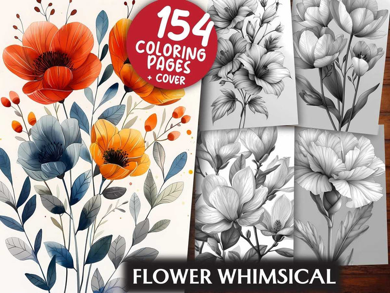 Flower Whimsical Coloring Books - CraftNest