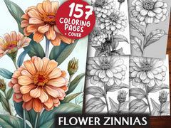 Flower Zinnias Coloring Books - CraftNest