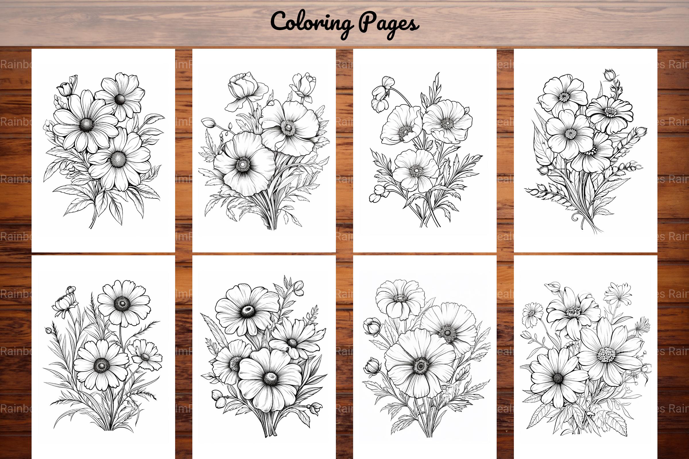 Wild Flower Coloring Book - CraftNest - Digital Crafting and Art