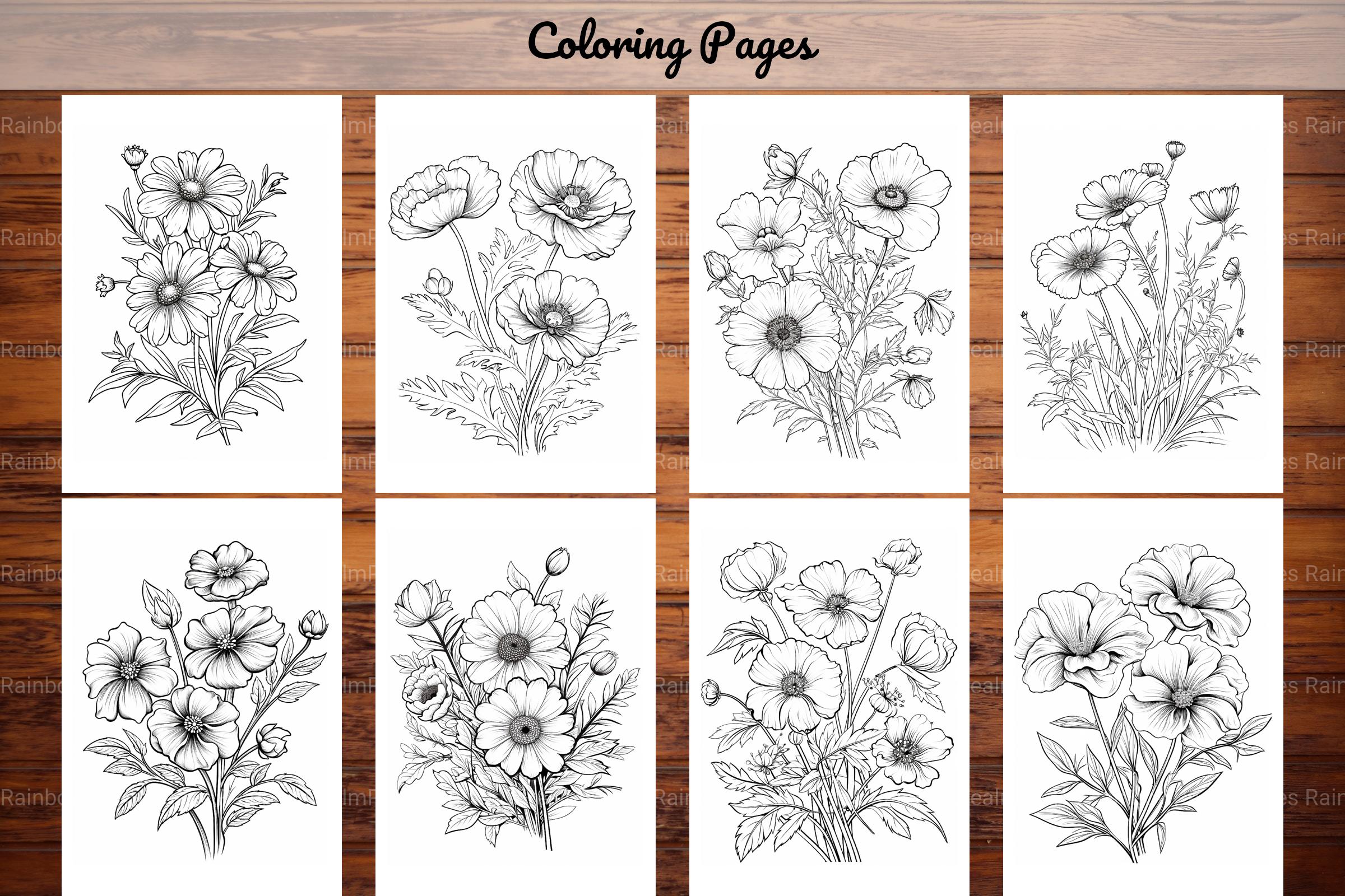 Wild Flower Coloring Book - CraftNest - Digital Crafting and Art