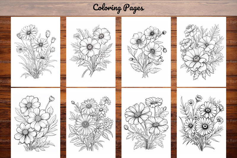Wild Flower Coloring Book - CraftNest - Digital Crafting and Art