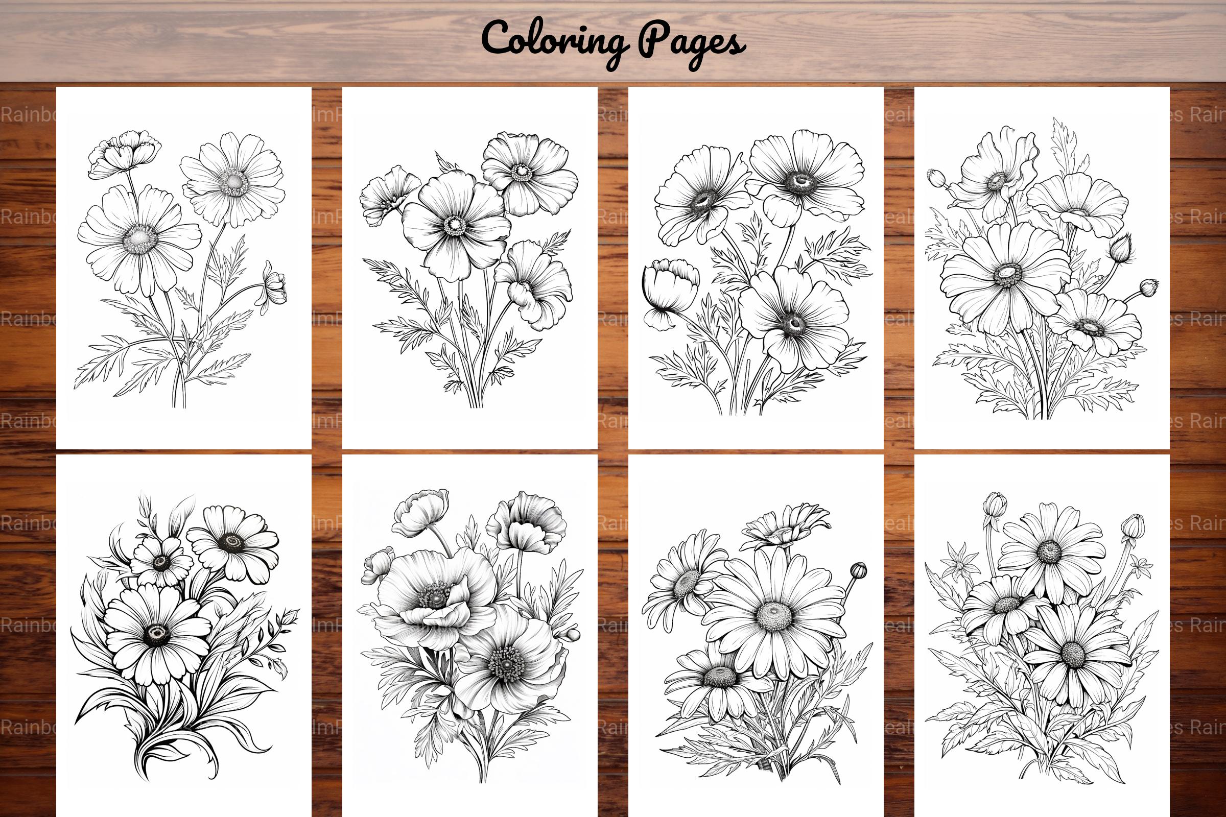 Wild Flower Coloring Book - CraftNest - Digital Crafting and Art