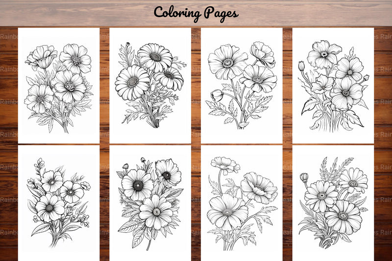 Wild Flower Coloring Book - CraftNest - Digital Crafting and Art