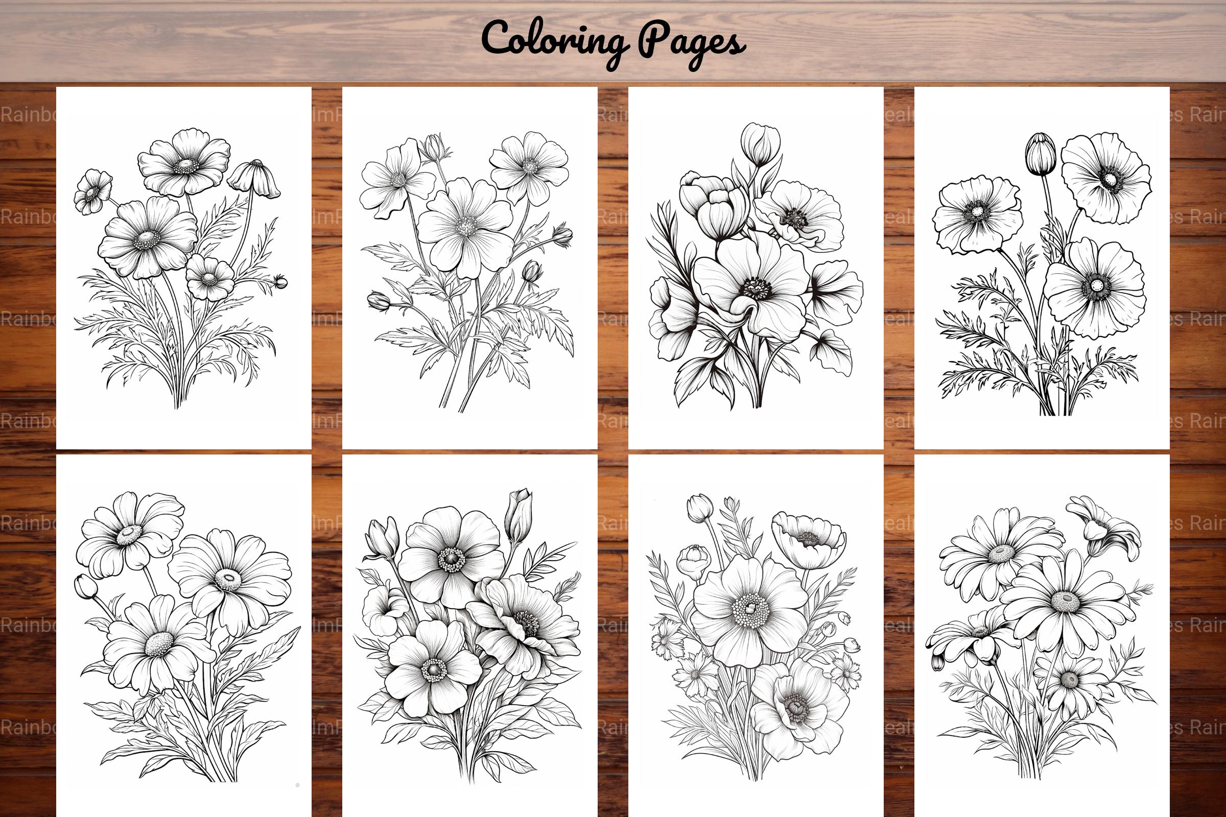 Wild Flower Coloring Book - CraftNest - Digital Crafting and Art