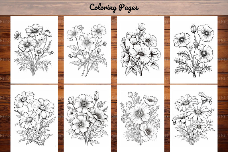 Wild Flower Coloring Book - CraftNest - Digital Crafting and Art