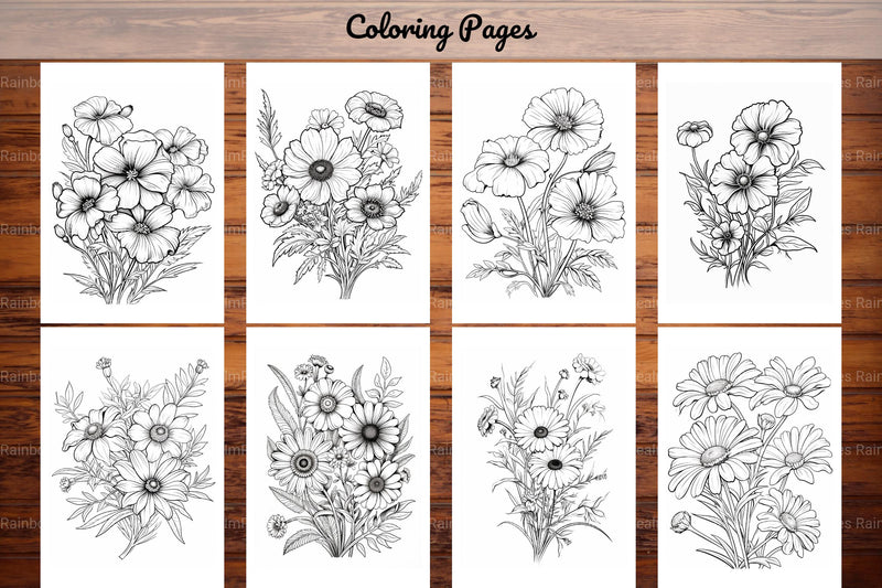 Wild Flower Coloring Book - CraftNest - Digital Crafting and Art