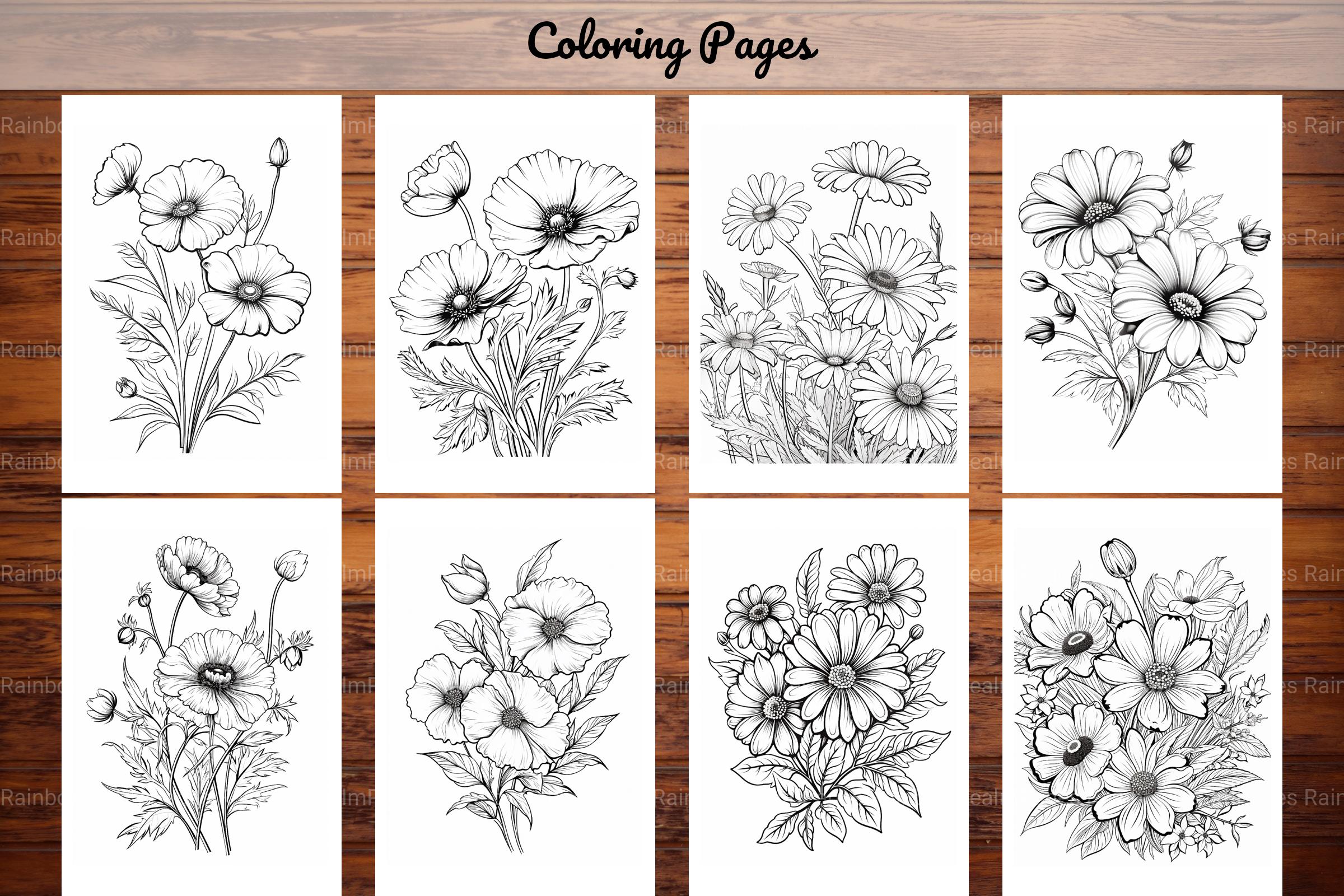 Wild Flower Coloring Book - CraftNest - Digital Crafting and Art
