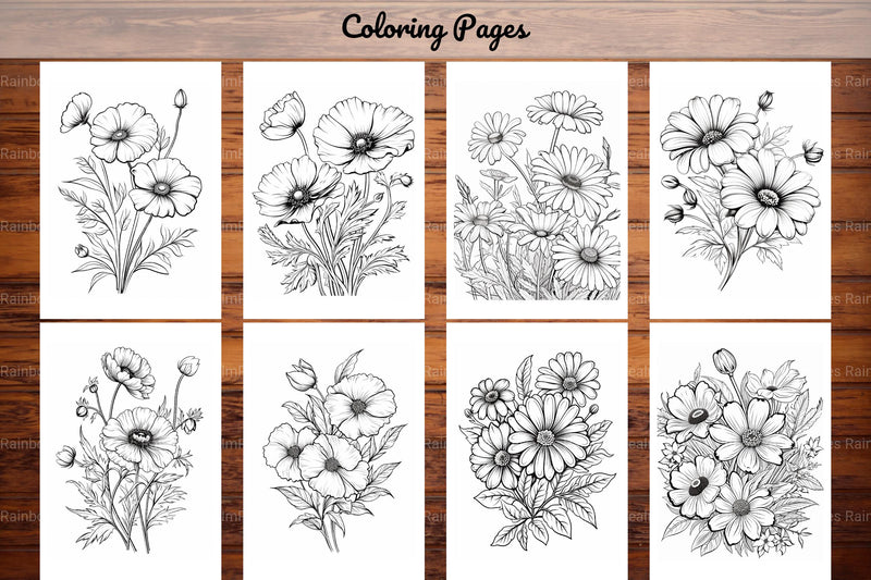 Wild Flower Coloring Book - CraftNest - Digital Crafting and Art