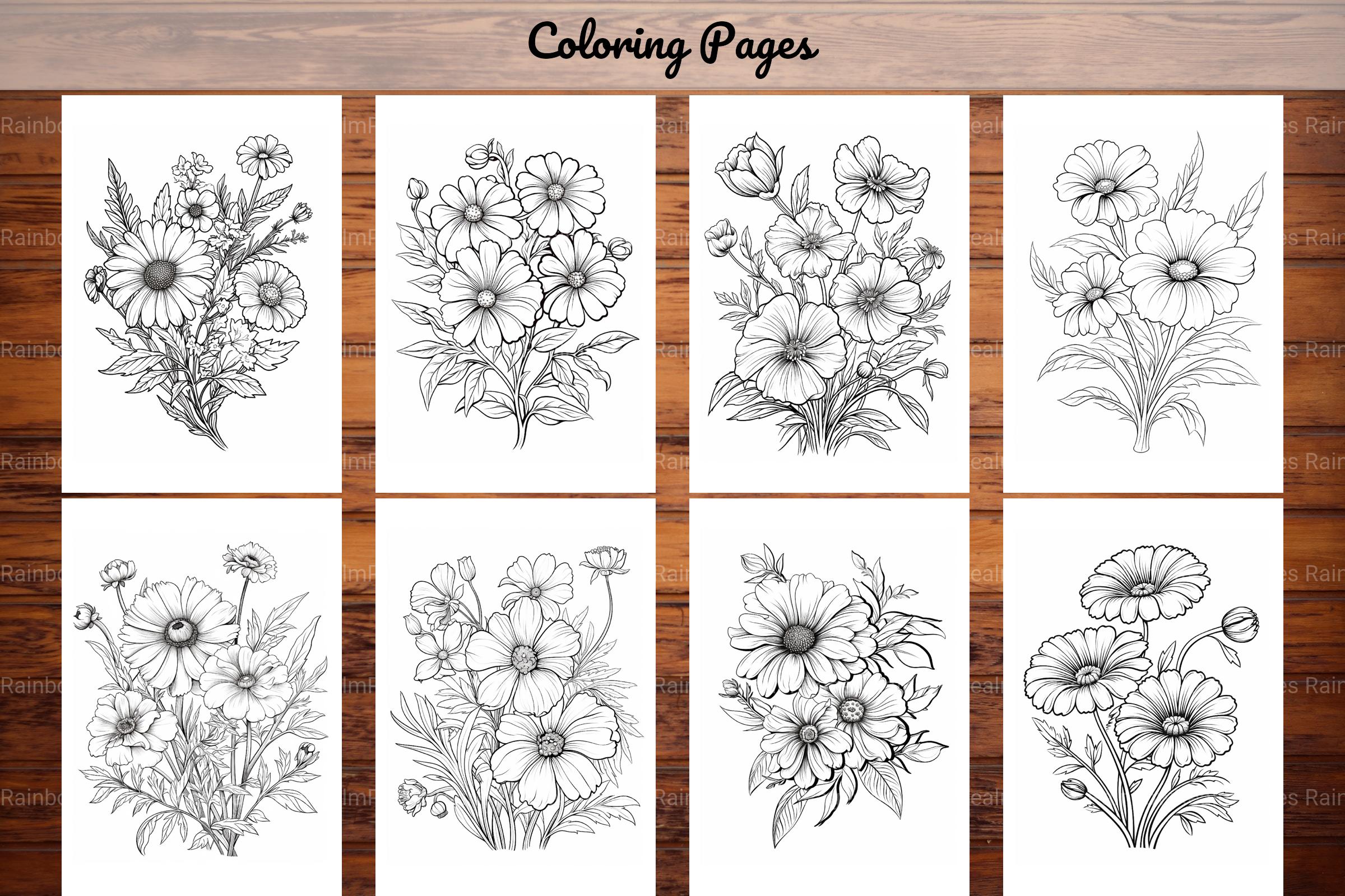 Wild Flower Coloring Book - CraftNest - Digital Crafting and Art