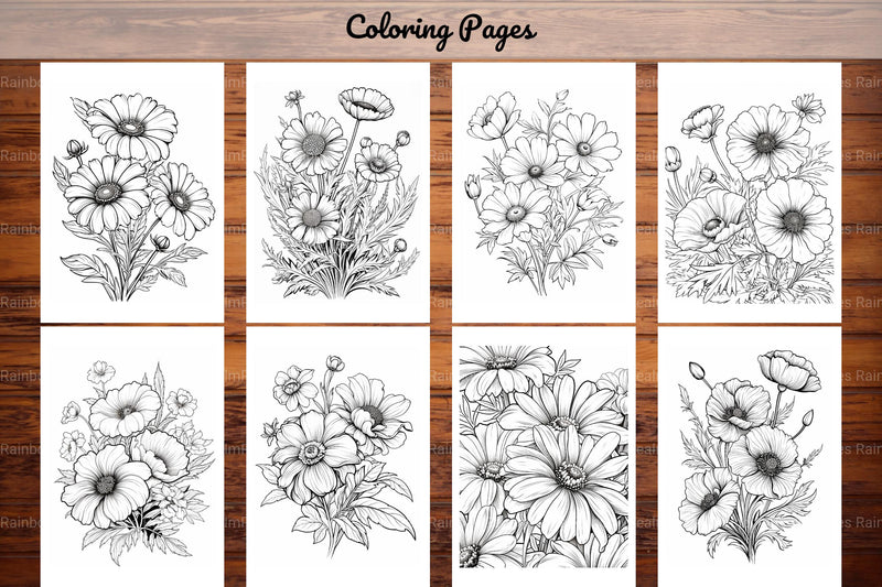 Wild Flower Coloring Book - CraftNest - Digital Crafting and Art