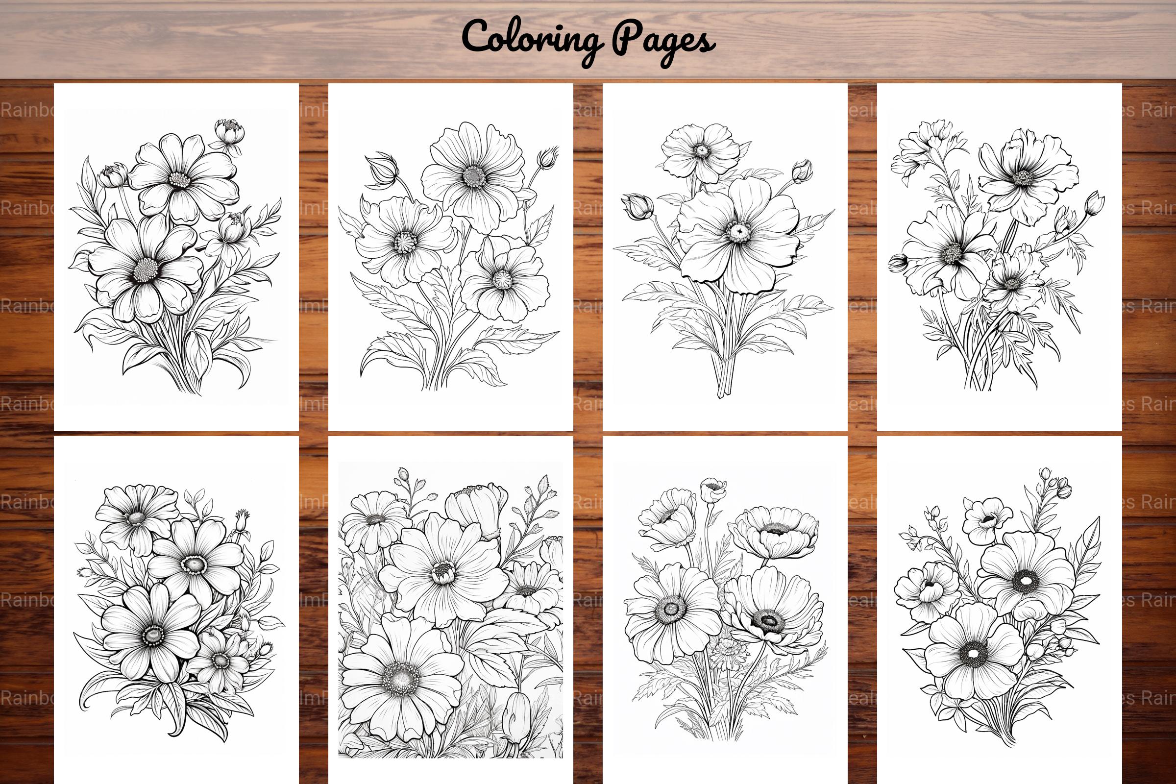 Wild Flower Coloring Book - CraftNest - Digital Crafting and Art