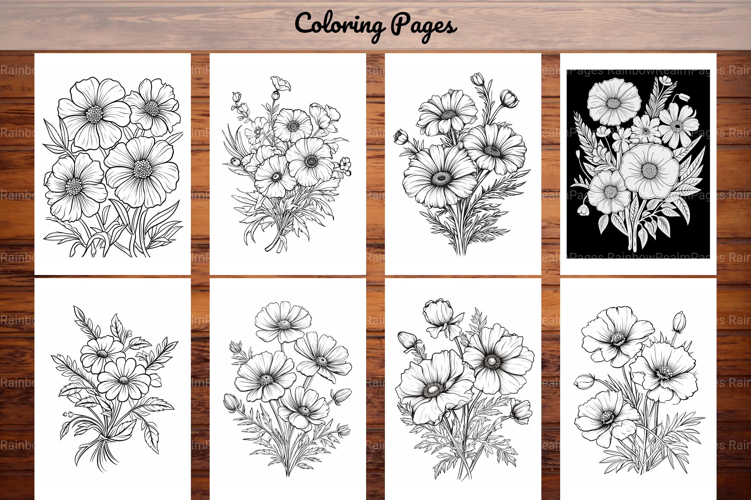 Wild Flower Coloring Book - CraftNest - Digital Crafting and Art
