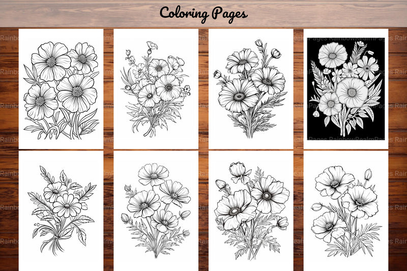 Wild Flower Coloring Book - CraftNest - Digital Crafting and Art