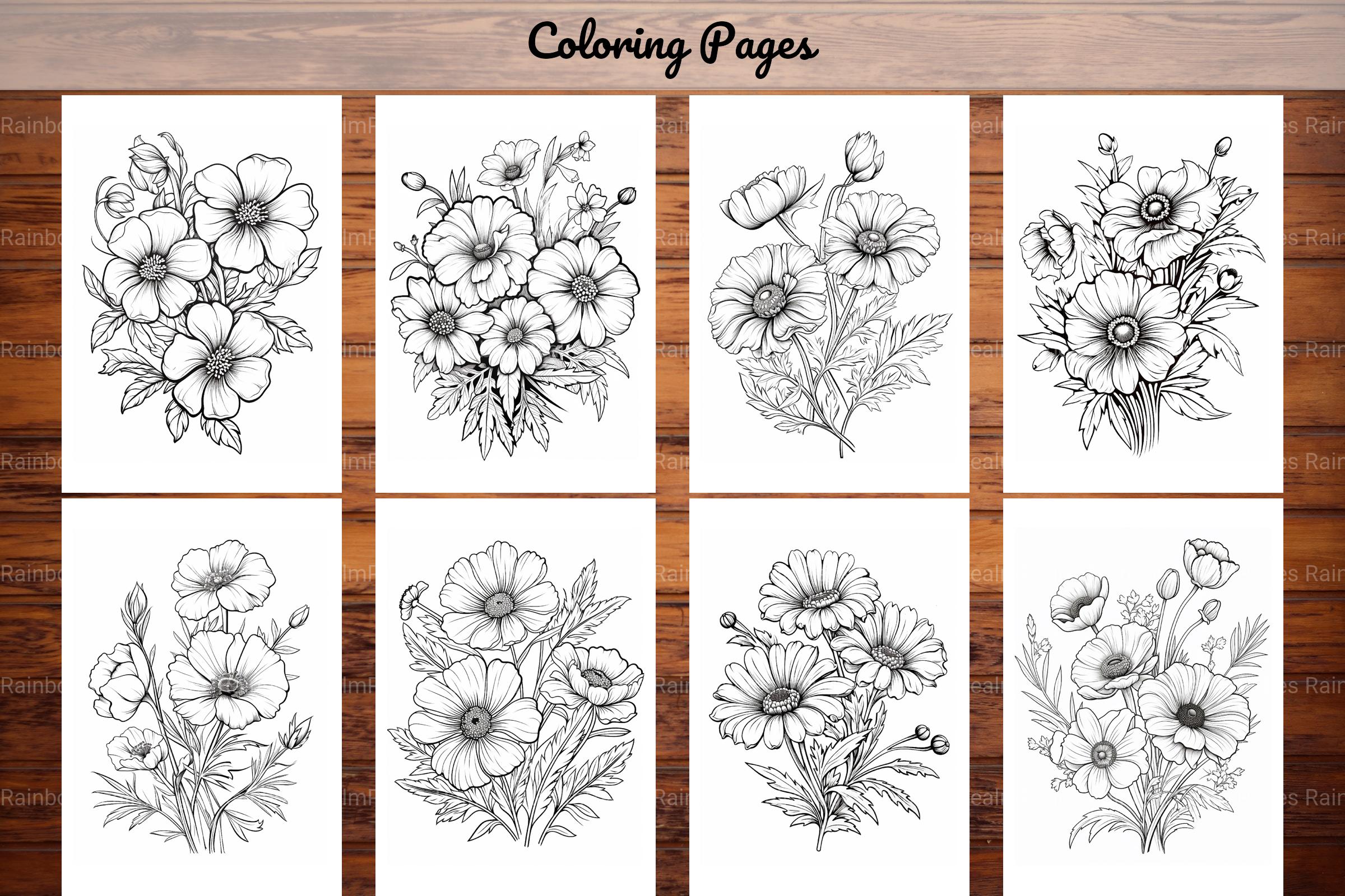 Wild Flower Coloring Book - CraftNest - Digital Crafting and Art