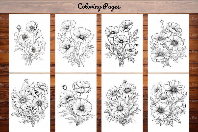 Wild Flower Coloring Book - CraftNest - Digital Crafting and Art