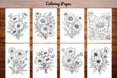 Wild Flower Coloring Book - CraftNest - Digital Crafting and Art