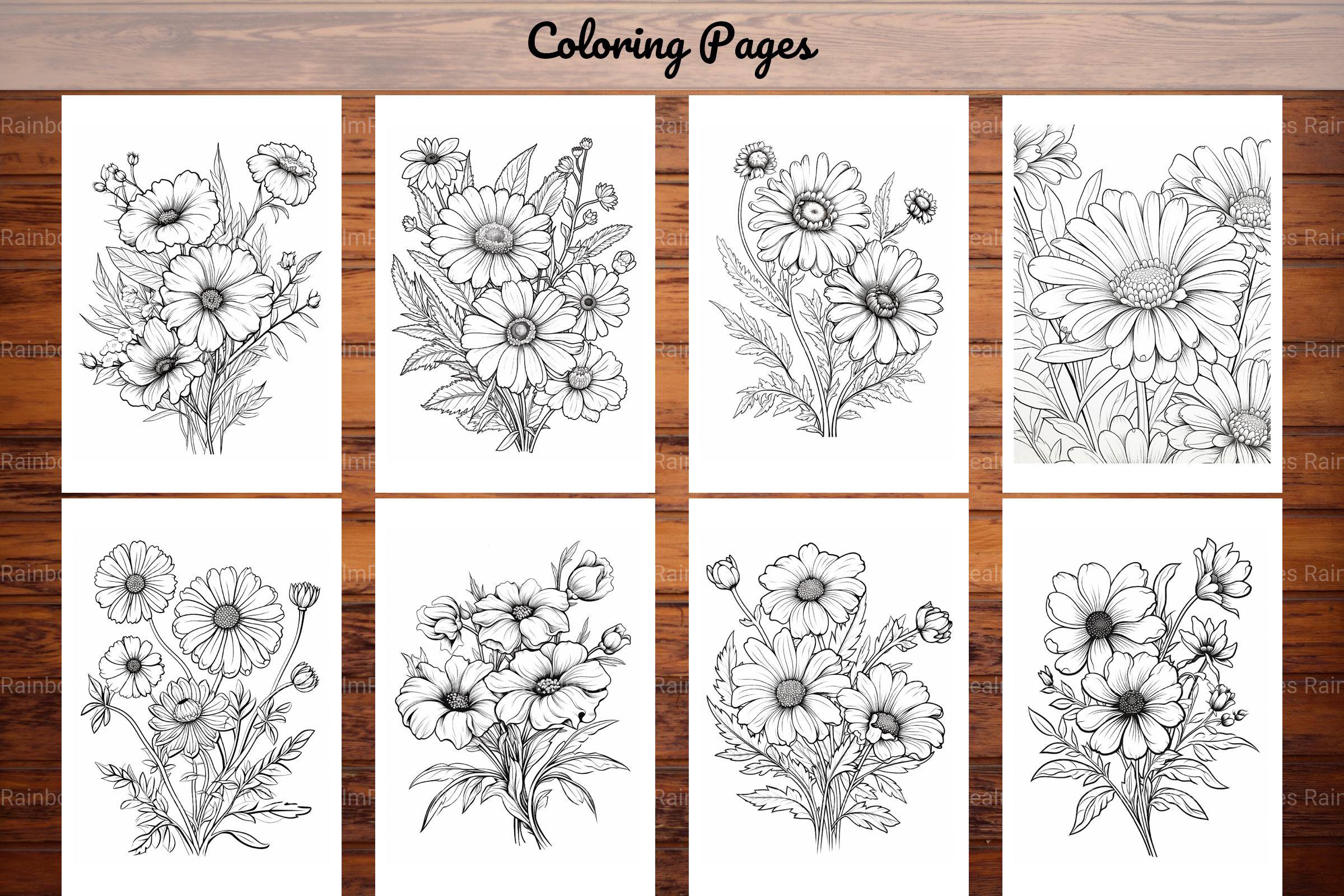 Wild Flower Coloring Book - CraftNest - Digital Crafting and Art