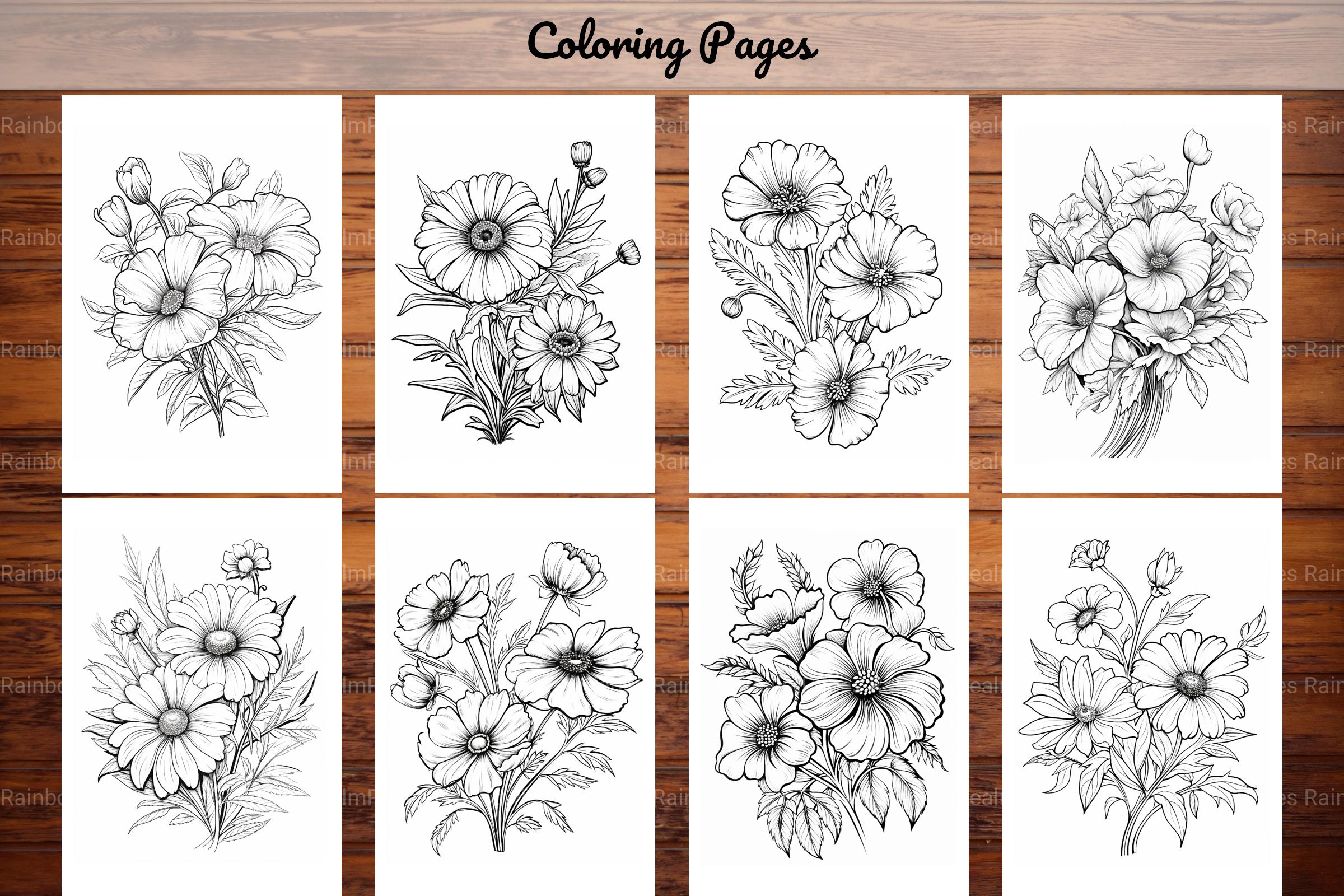 Wild Flower Coloring Book - CraftNest - Digital Crafting and Art