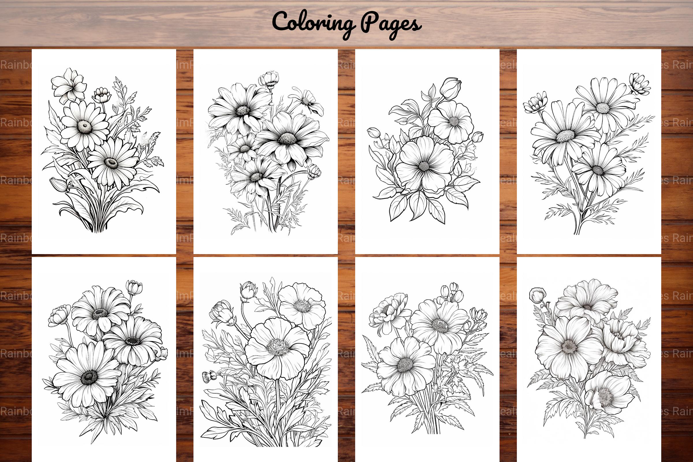 Wild Flower Coloring Book - CraftNest - Digital Crafting and Art