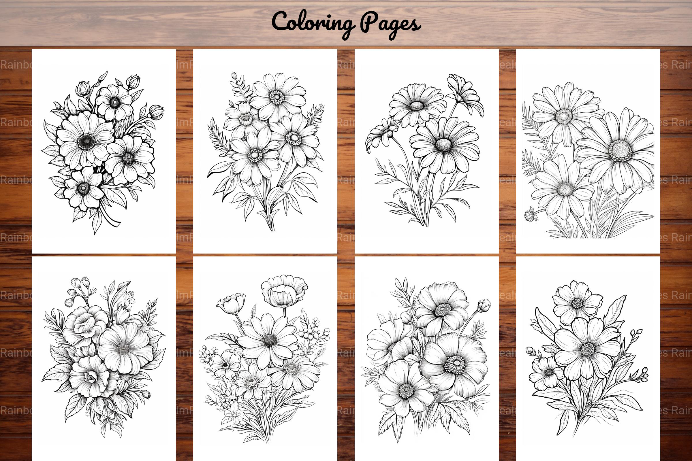 Wild Flower Coloring Book - CraftNest - Digital Crafting and Art