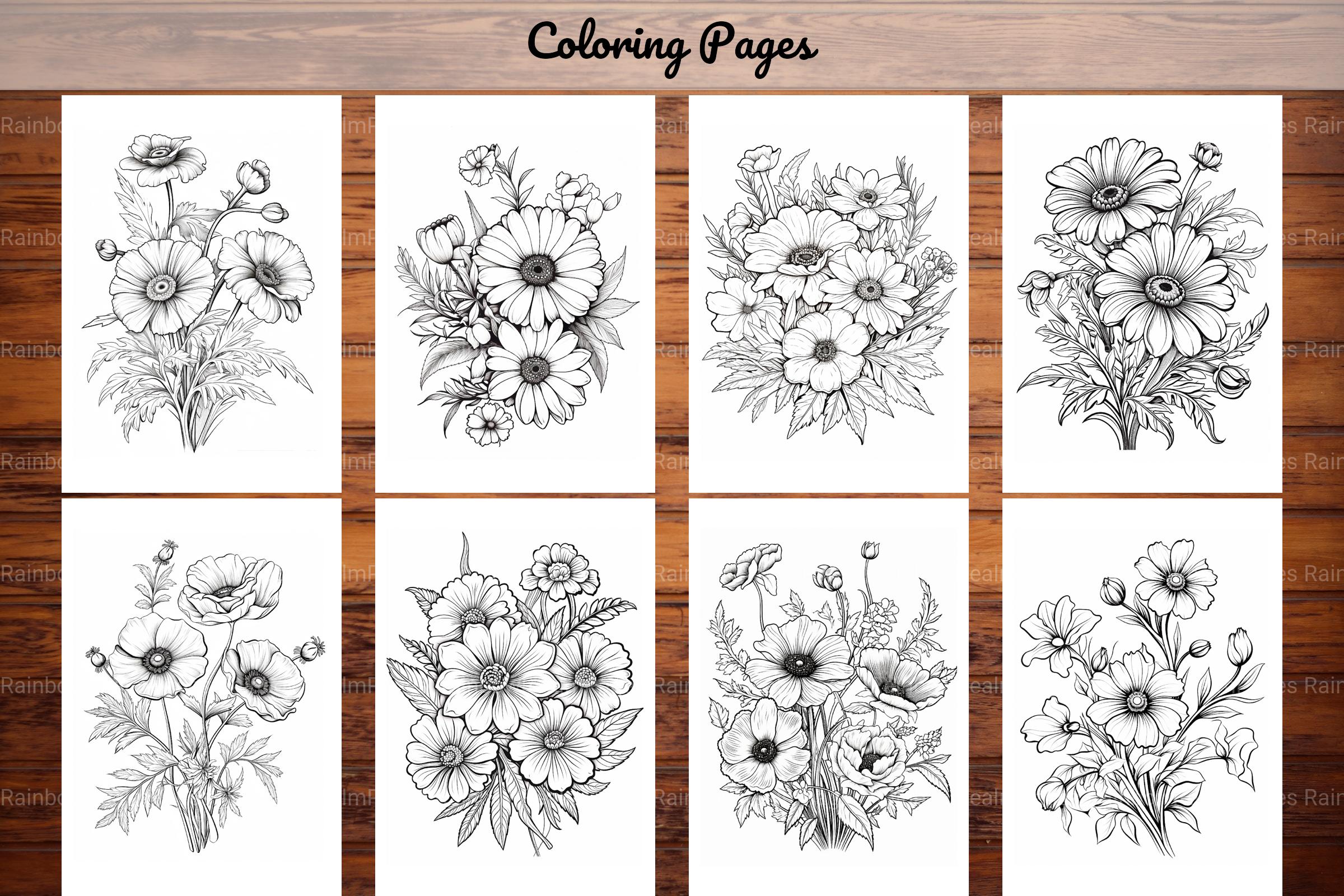 Wild Flower Coloring Book - CraftNest - Digital Crafting and Art