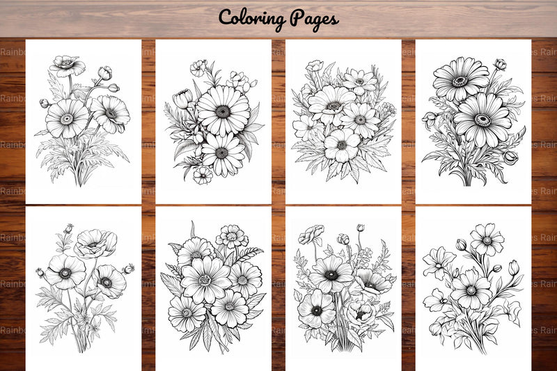 Wild Flower Coloring Book - CraftNest - Digital Crafting and Art