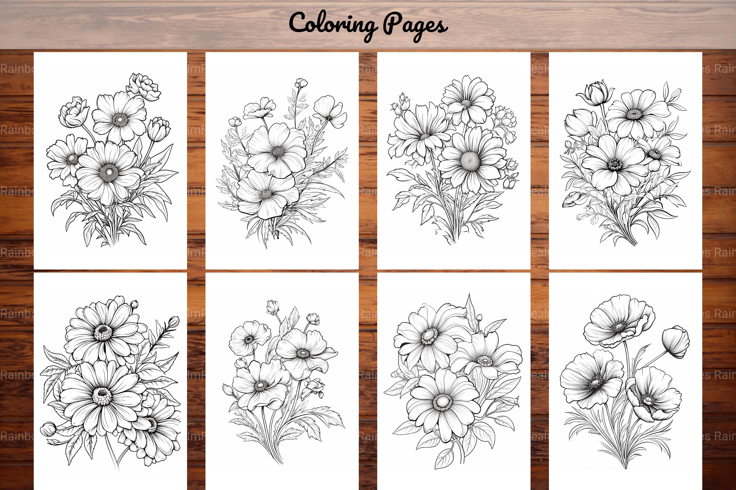 Wild Flower Coloring Book - CraftNest - Digital Crafting and Art