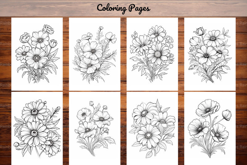 Wild Flower Coloring Book - CraftNest - Digital Crafting and Art