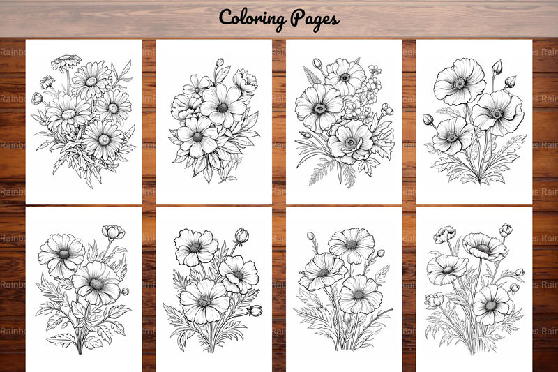 Wild Flower Coloring Book - CraftNest - Digital Crafting and Art