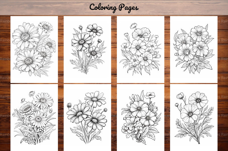 Wild Flower Coloring Book - CraftNest - Digital Crafting and Art