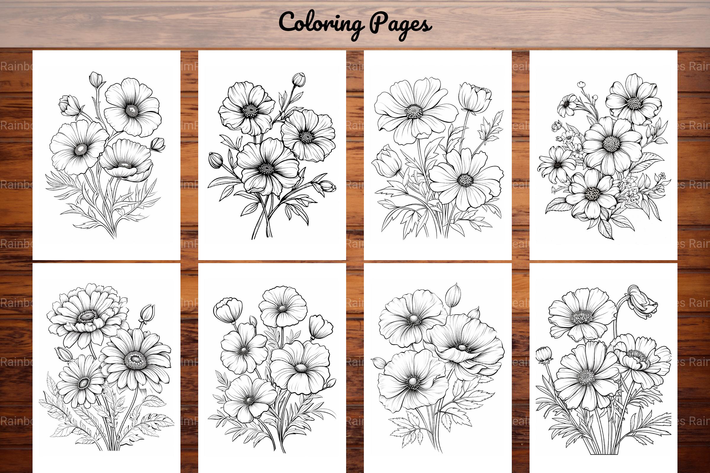 Wild Flower Coloring Book - CraftNest - Digital Crafting and Art