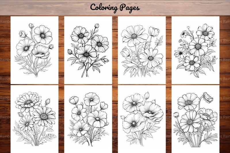 Wild Flower Coloring Book - CraftNest - Digital Crafting and Art