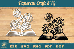Flower and Book Papercut SVG Bundle - CraftNest - Digital Crafting and Art