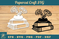 Flower and Book Papercut SVG Bundle - CraftNest - Digital Crafting and Art