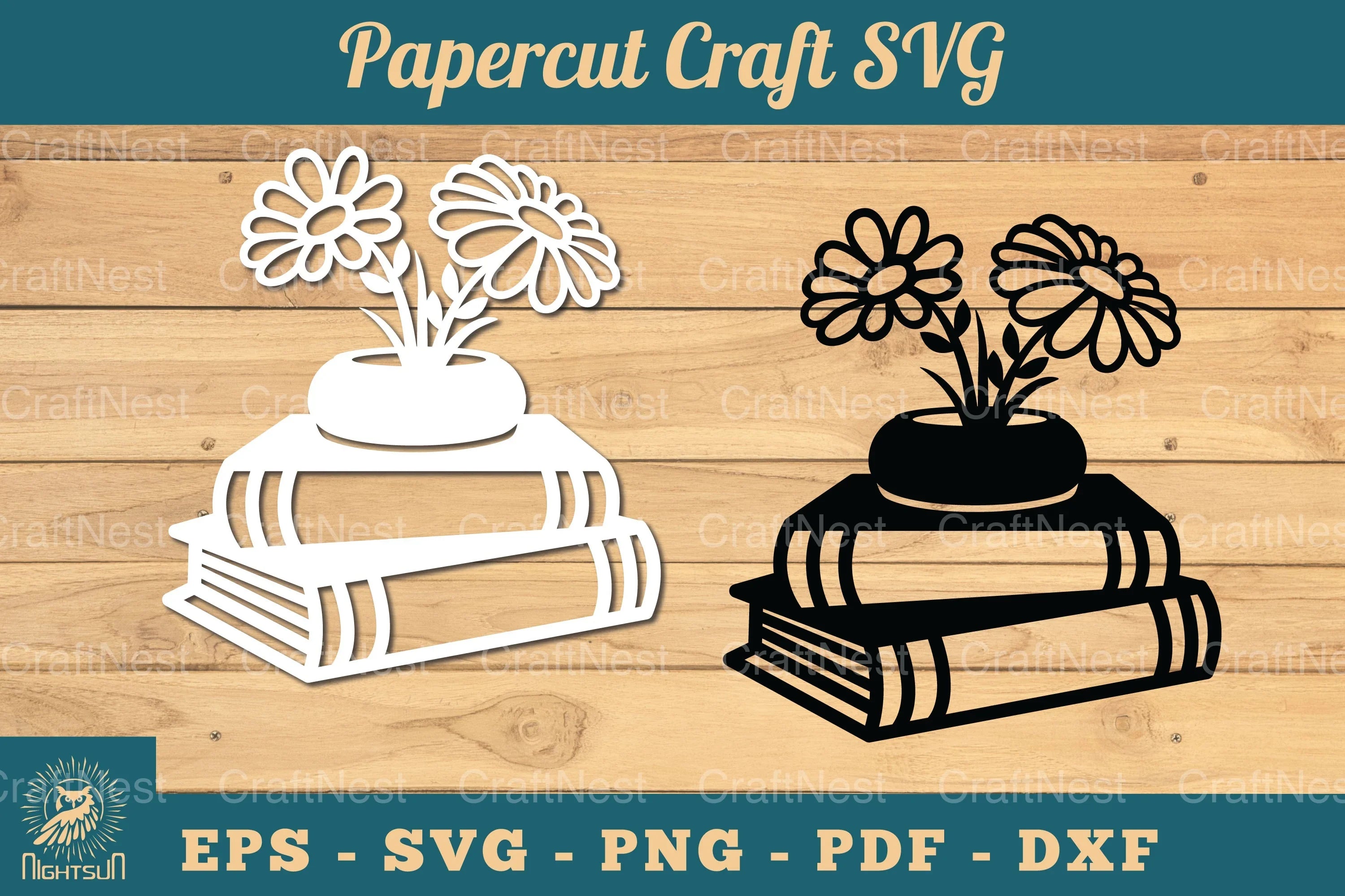 Flower and Book Papercut SVG Bundle - CraftNest - Digital Crafting and Art