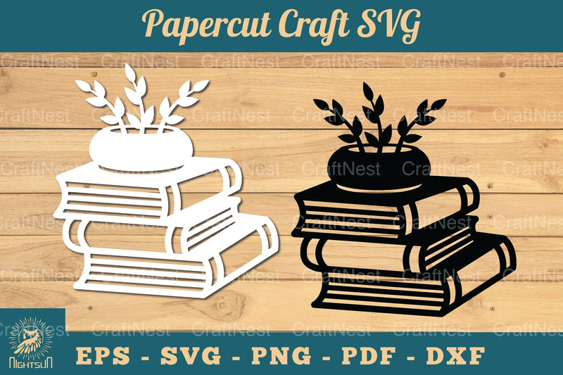 Flower and Book Papercut SVG Bundle - CraftNest - Digital Crafting and Art