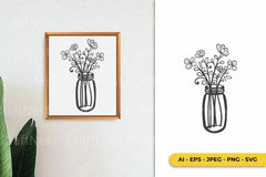 Flower Jar Monogram Wall Decor SVG Bundle - CraftNest - Digital Crafting and Art
