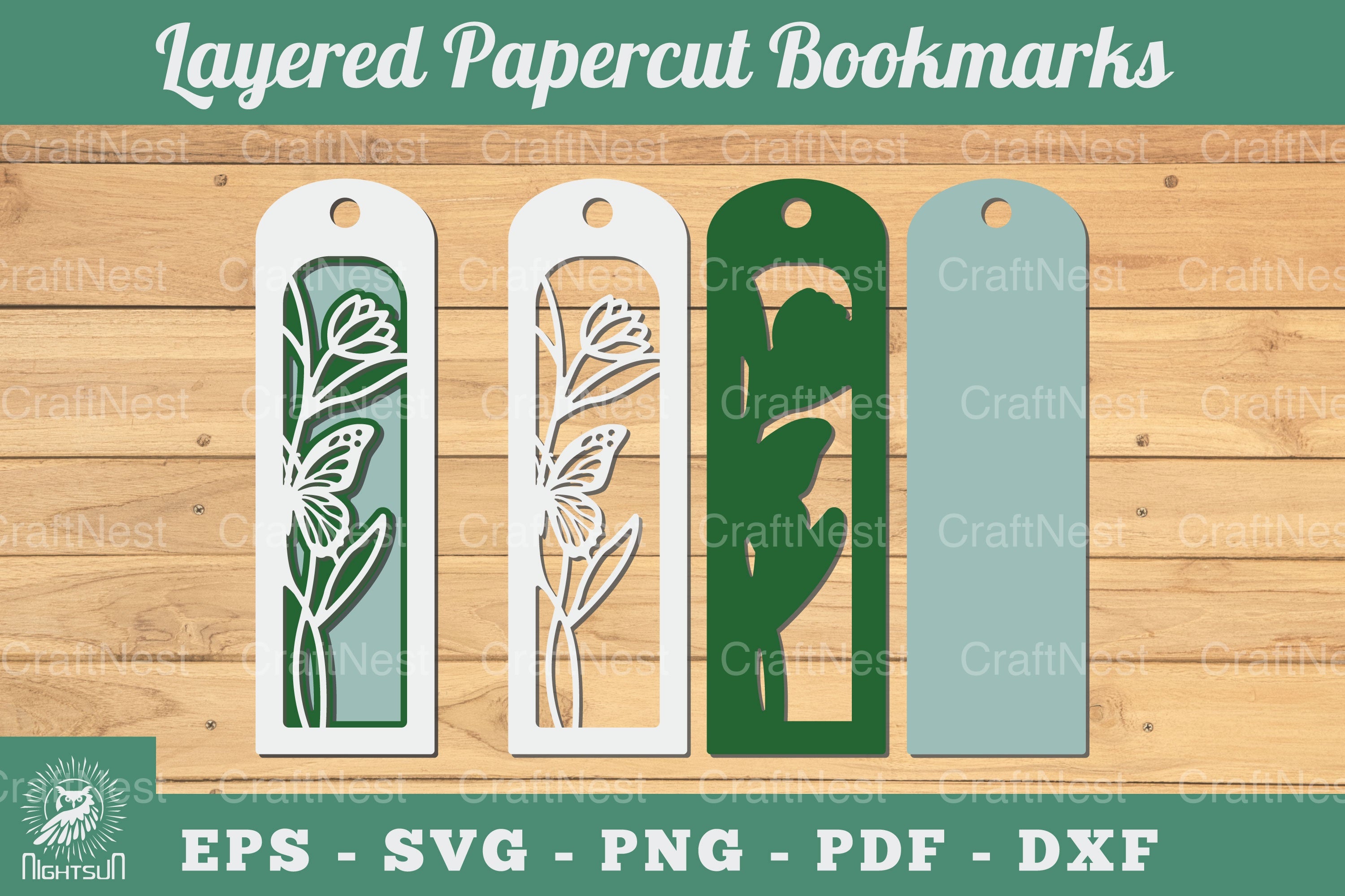 3D Flowers Papercut Bookmarks Bundle - CraftNest - Digital Crafting and Art