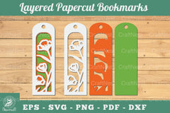 3D Papercut Flower Bookmarks Clipart Bundle - CraftNest - Digital Crafting and Art