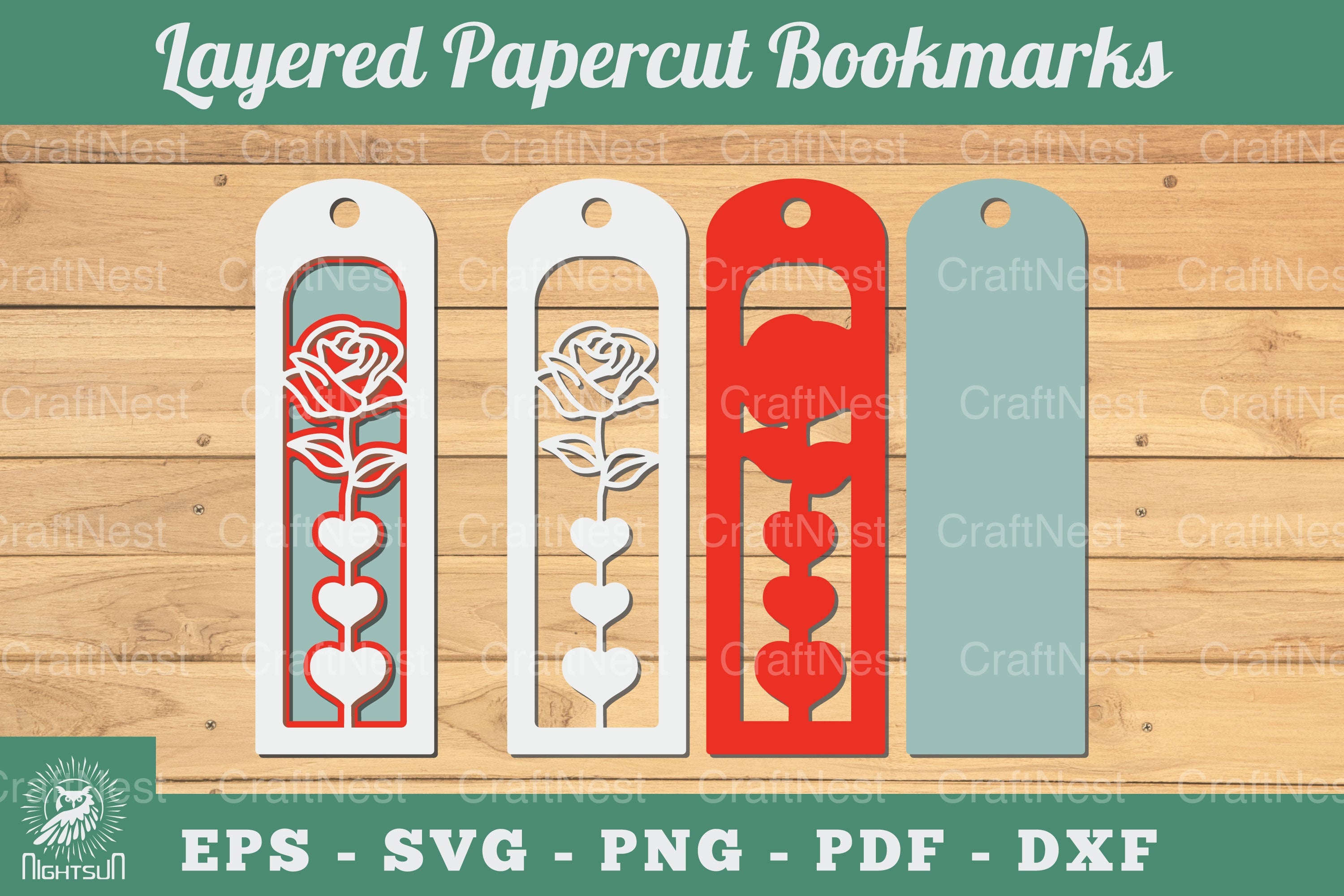 3D Papercut Flower Bookmarks Clipart Bundle - CraftNest - Digital Crafting and Art