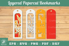 3D Flowers Papercut Bookmarks Clipart Bundle - CraftNest - Digital Crafting and Art