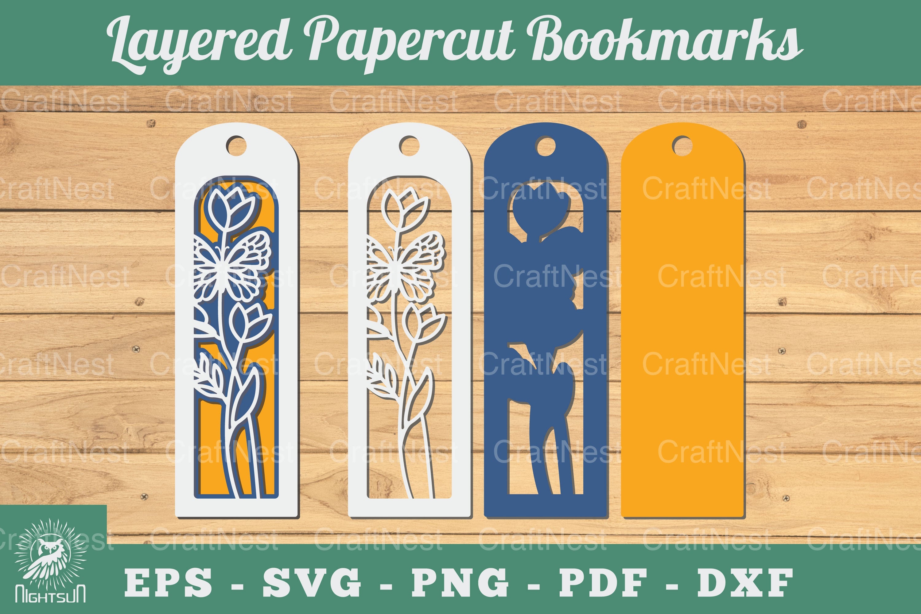 3D Papercut Flower Bookmarks Clipart Bundle - CraftNest - Digital Crafting and Art
