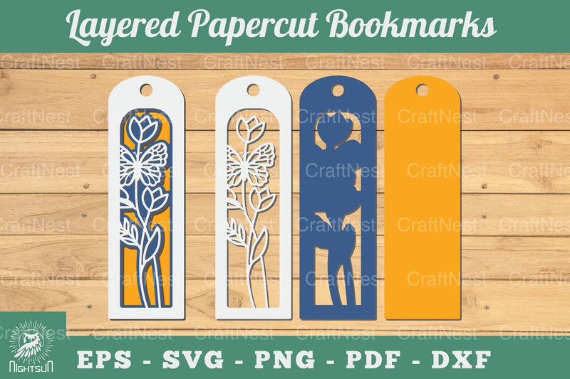 3D Papercut Flower Bookmarks Clipart Bundle - CraftNest - Digital Crafting and Art