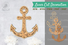 Flowers Anchor 3D Lasercut Decoration Clipart Bundle - CraftNest - Digital Crafting and Art