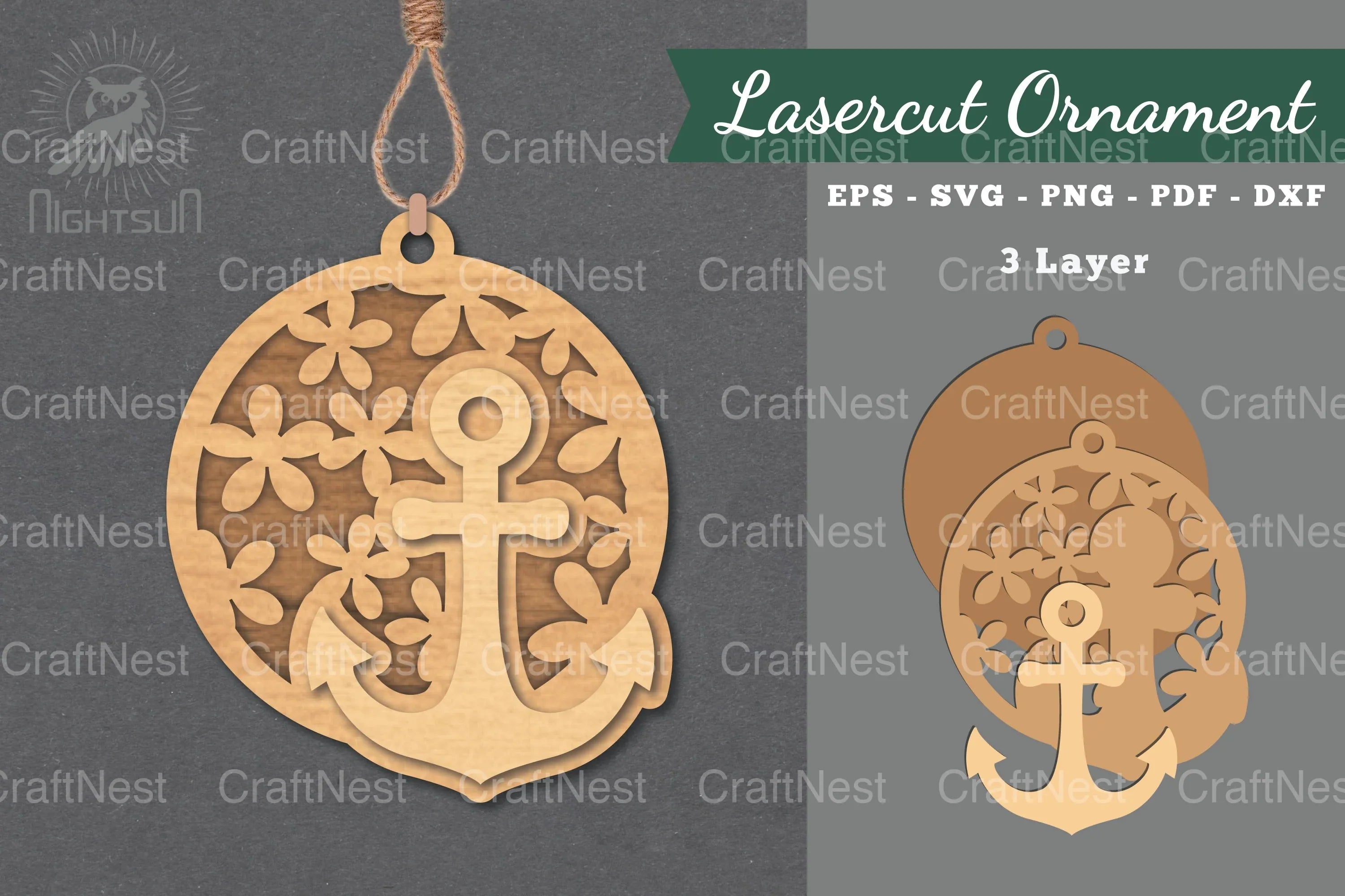 Flowers Anchor Laser Cut Ornament Clipart Bundle - CraftNest - Digital Crafting and Art