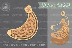 Banana Flowers Lasercut Decoration Clipart Bundle - CraftNest - Digital Crafting and Art