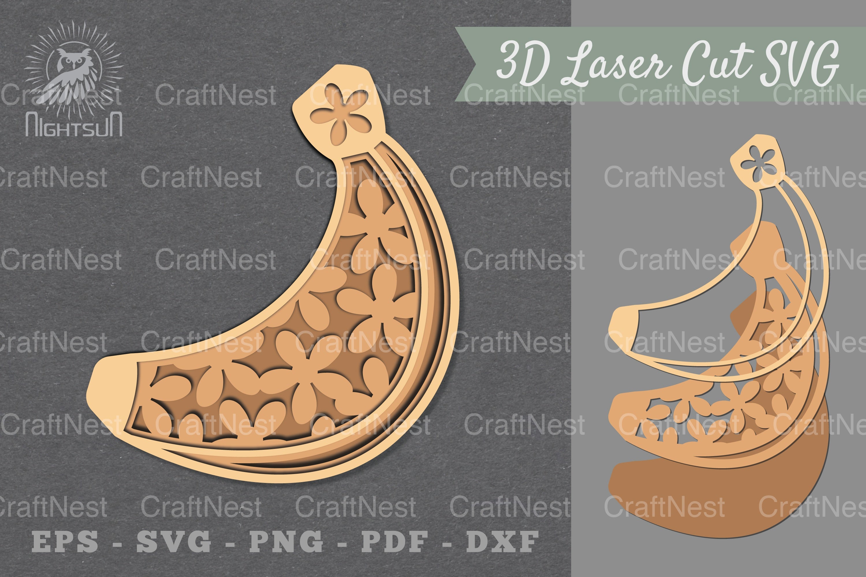 Banana Flowers Lasercut Decoration Clipart Bundle - CraftNest - Digital Crafting and Art
