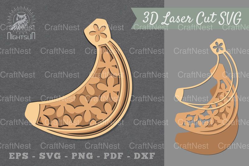 Banana Flowers Lasercut Decoration Clipart Bundle - CraftNest - Digital Crafting and Art