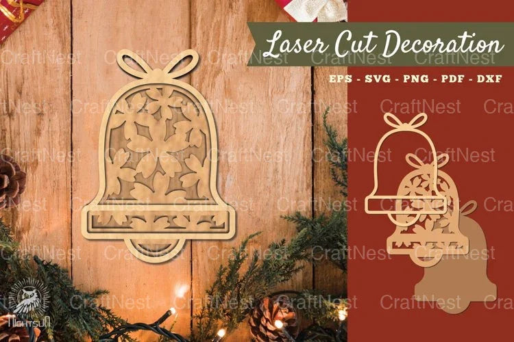 Flowers Bell 3D Lasercut Decoration Clipart Bundle - CraftNest - Digital Crafting and Art